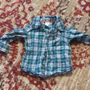 Green plaid button up